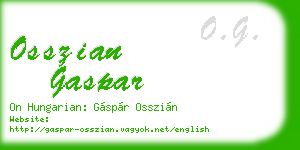 osszian gaspar business card
