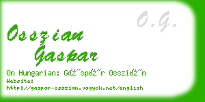 osszian gaspar business card